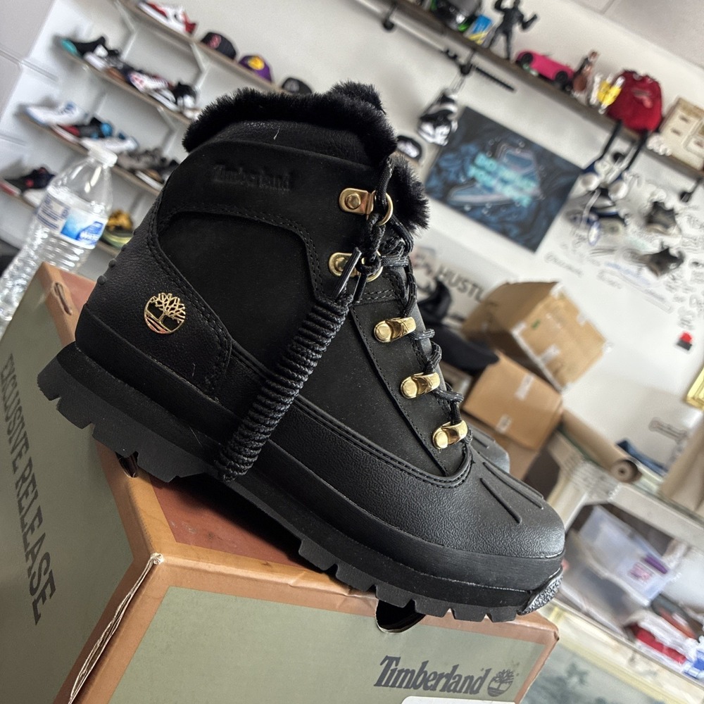 Timberland Kids' Euro Hiker Shell Toe Blackout TB0A2N3H001 SZ 4Y New DS OG Box